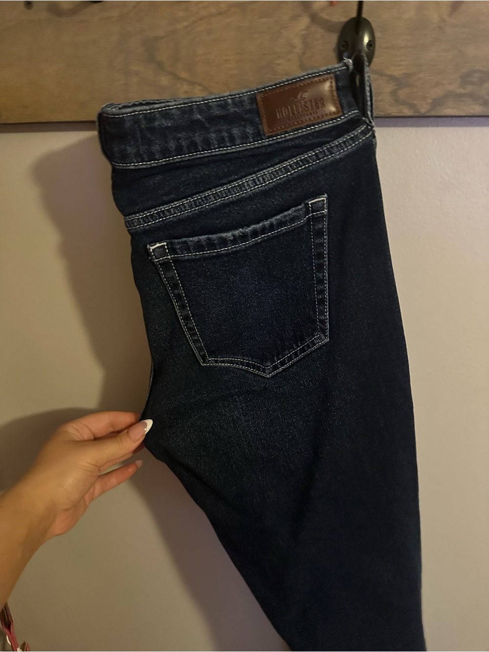 Hollister Dark Indigo Flared Low Rise Jeans